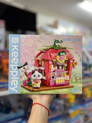  Đồ Chơi Lắp Ráp KEEPPLEY Lovely Street Tuxedo Cat Strawberry House K28008 