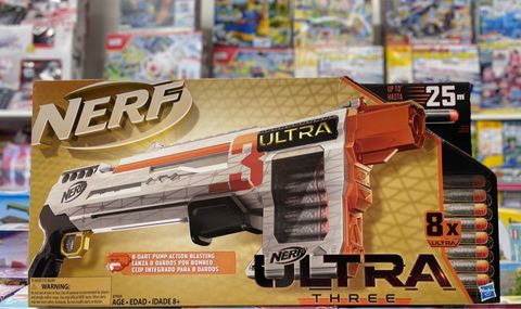 Nerf Ultra Three Pump Action Blaster 8 Darts Ages 8+ Toy Gun Fire Blast Game Fun 