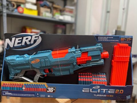  Nerf Elite 2.0 Turbine CS-18 Genuine E9481 Electric Blaster with 36 Official Darts 