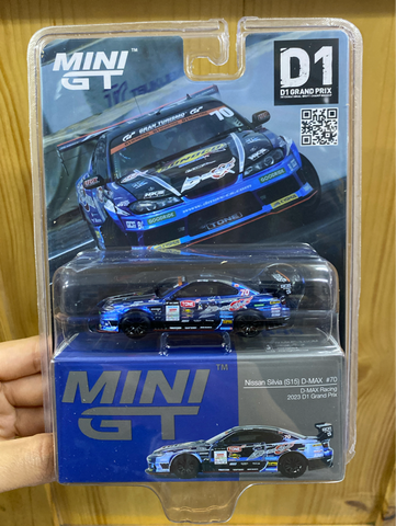  Mini GT Card Version MGT00855 Nissan Silvia (S15) D-MAX #70 D-MAX Racing 2023 D1 Grand Prix 