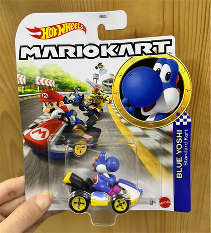  Mô hình xe Hot Wheels Mario Kart Blue Yoshi Standard Kart 