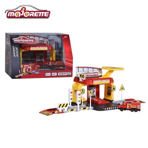  Bộ Đồ Chơi Mô Hình Trạm Cứu Hộ Hàng Không MAJORETTE Creatix Airport Rescue Playset + 1 Xe 
