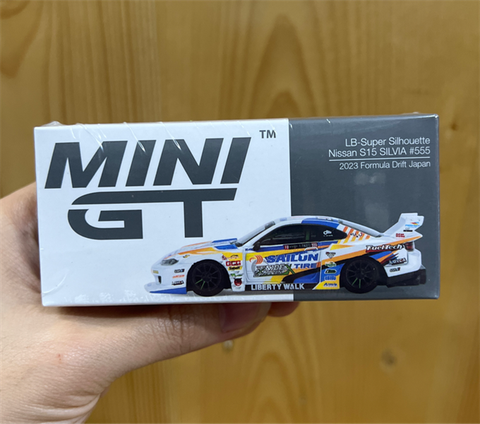  Xe Mini GT MGT00895 Nissan LB-Super Silhouette S15 SILVIA #555 2023 Formula Drift Japan 