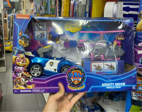  Đồ chơi Paw Patrol The Mighty Movie Skye & Chase Exclusive Vehicle 2-Pack 