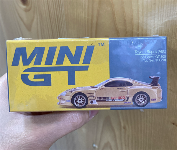  MINI GT Box Version MGT00961 Toyota Supra (A80) Top Secret GT-300 Top Secret Gold 