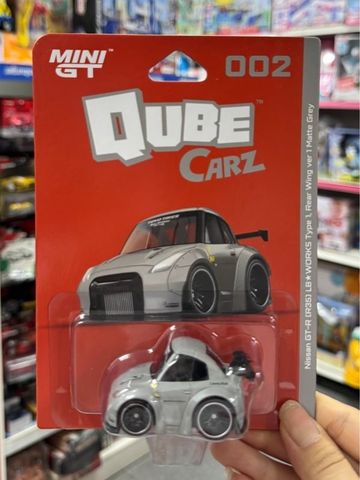  Xe Mini GT CARD Version Qube Carz QZ00201-BL Nissan GT-R R35 LB WORKS Type 1, Rear Wing ver 1 Matte Grey 