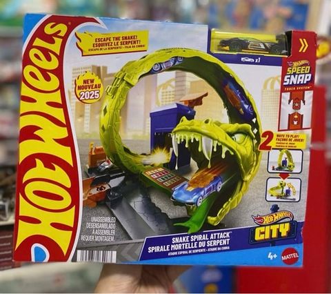  Bộ đường trươt xe JBM63 Hot Wheels Toy Car Track Set, Snake Gas Station Playset 
