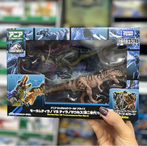  Bộ 2 mô hình Ania Jurassic World Alive Motom Tyranno VS Tyrannosaurus (2nd Generation) 