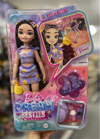  Búp bê JFX99 Barbie Dream Besties Renee Roller Skating Fashion Doll 