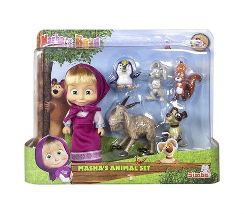  109301060 Đồ Chơi Búp Bê MASHA AND THE BEAR Masha's Animal Set 