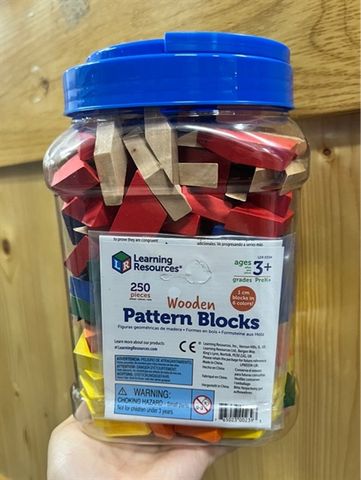  LER0334 Bộ các khối hình dạng bằng gỗ set 250 miếng - Wooden Pattern Blocks 