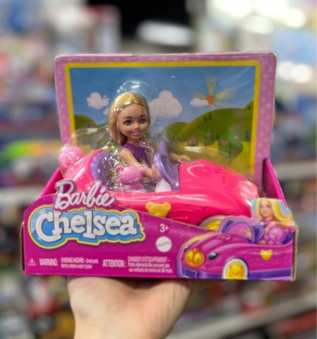  HXN05 -Barbie Chelsea Doll & Toy Car Set with Bear 