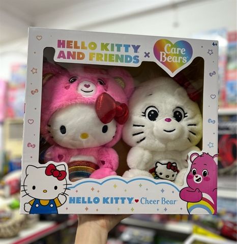  Hello Kitty Cheer Bear Collectible Care Bears Plush 2-Pack 
