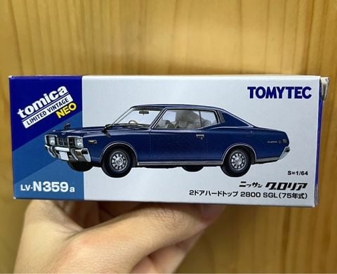  Mô hình xe TOMYTEC LV-N359a Nissan Gloria 2-Door HT 2800 SGL Navy Blue 75 