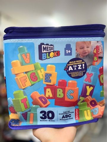  HRR60 MEGA BLOKS First Builders ABC Building Bag, 30-Block Pack 