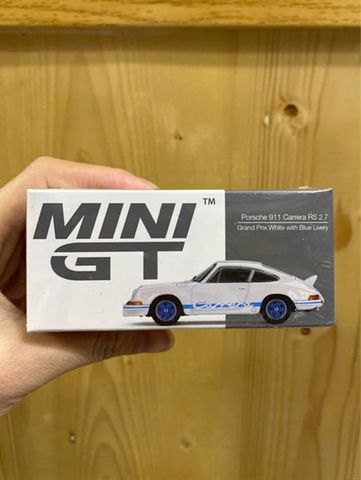  MINI GT 1/64 Porsche 911 Carrera RS 2.7 Grand Prix White/Blue Libery (Right Handle) 