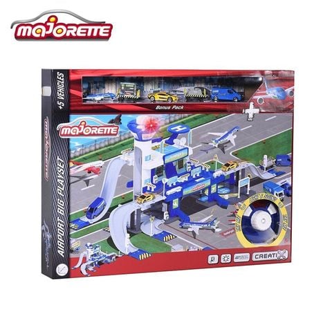  212050018038 Bộ Đồ Chơi Mô Hình Sân Bay MAJORETTE Creatix Airport Playset + 5 Vehicles 