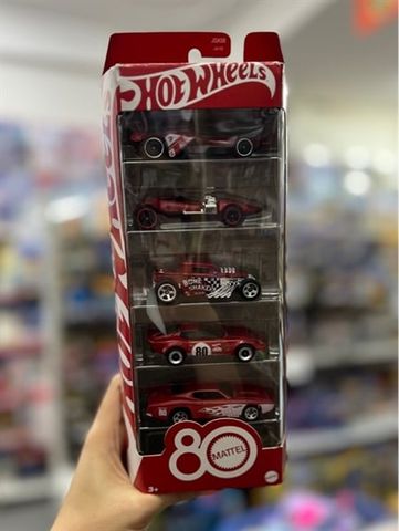  Set xe JGK08 Hot Wheels Mattel 80th Anniversary Ruby Red Edition 5-Pack Set 