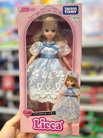  Búp bê LD-09 Licca-chan Doll Classical Blue Ribbon Dress Up 