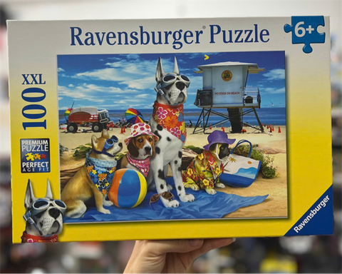  Tranh ghép Ravensburger Puzzle 100pc XXL - No Dogs on the Beach 
