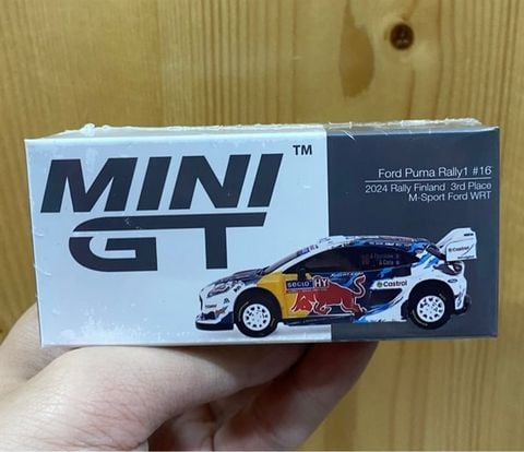  Mini GT BOX version MGT01074 Ford Puma Rally1 #16 M-Sport Ford WRT 2024 Rally Finland 3rd Place 