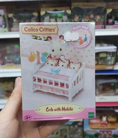  23win11 Calico Critters Merry Baby Crib with mobile 