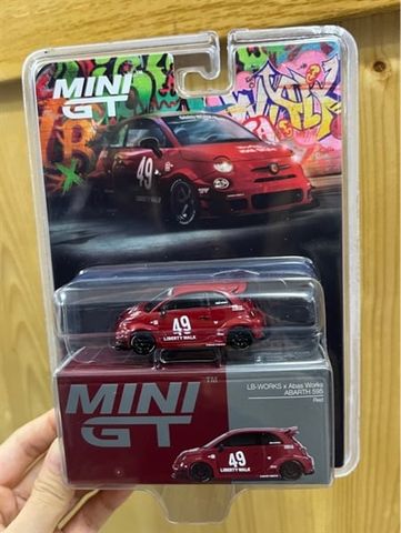  Mô hình xe MINI GT Card Version MGT00963 LB-WORKS x Abas Works ABARTH 595 Red 