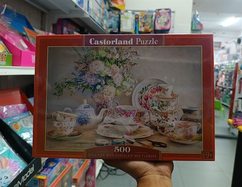  Xếp hình puzzle tranh tĩnh vật với gốm sứ và hoa 500 mảnh CASTORLAND B-53384 