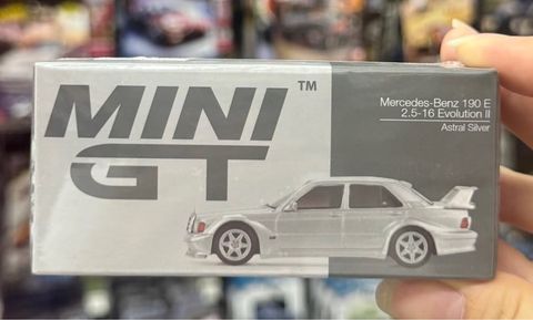  Xe Mini GT Box Version MGT00852 Mercedes-Benz 190E 2.5-16 Evolution II Astral Silver 