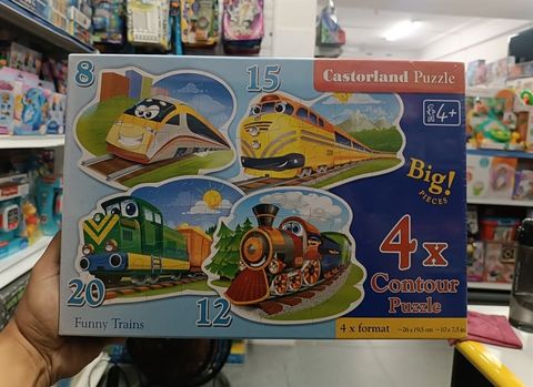  Xếp hình puzzle đoàn tàu vui vẻ 4 bộ 8/12/15/20 mảnh CASTORLAND B-043033 