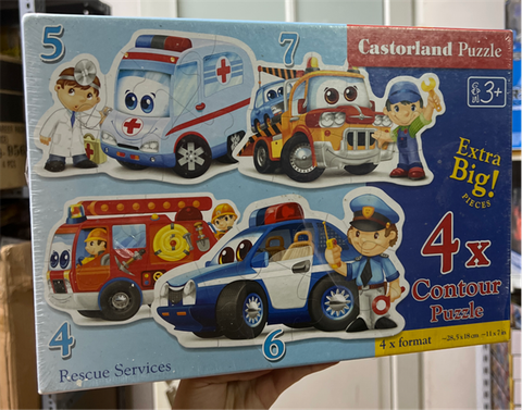  Xếp hình puzzle các phương tiện cứu hộ 4 bộ 4/5/6/7 mảnh CASTORLAND B-043932 