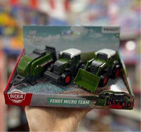  203732001 Bộ 3 Đồ Chơi Xe Nông Trại DICKIE TOYS Fendt Micro Team 