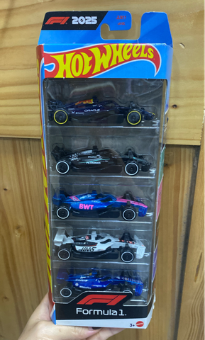  Bộ 5 xe mô hình JLN11 Hot Wheels Basic Car F1 5 Car Pack 