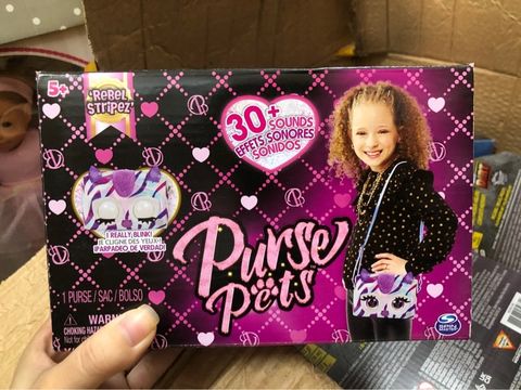  6066596 - Purse Pets, Metallic Mood Rebel Stripez Interactive Pet Toy & Crossbody 