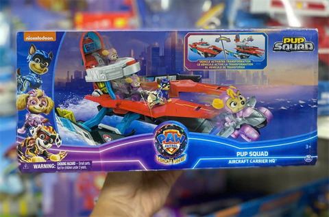  Đồ chơi Paw Patrol Mighty Movie Pup Squad Aircraft Carrier HQ With Figure 