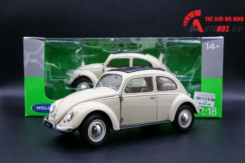  Mô hình Volkswagen Classic Beetle 1:18 Welly- 18040W-Cream 