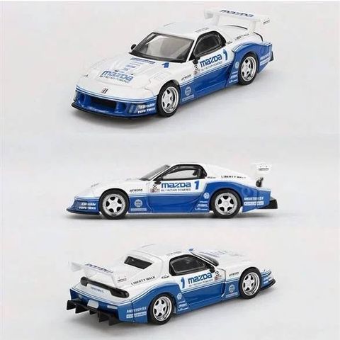  Xe mô hình POP RACE PRE021 MAZDA RX7 (FD3S) BLUE / WHITE 