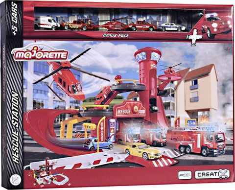  212050019 Bộ Đồ Chơi Mô Hình Trạm Cứu Hộ MAJORETTE Creatix Rescue Station + 5 Vehicles 