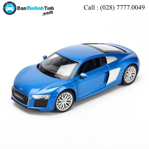  Mô hình xe Audi R8 1:24 Welly- 22493-Matte Black 