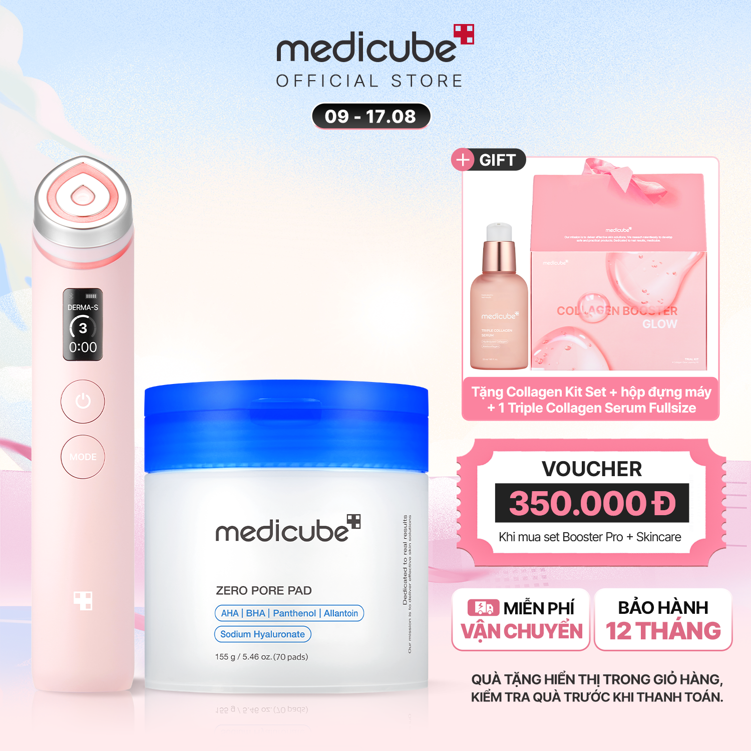  [ ĐẶT TRƯỚC - 20.8 TRẢ HÀNG] Set (Thiết bị Booster Pro+ Zero Pore Pad) 