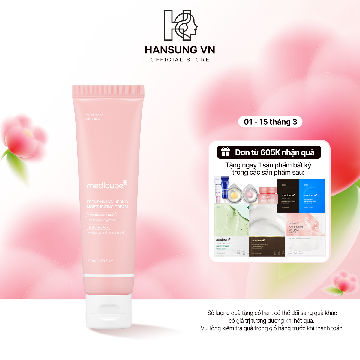  Kem dưỡng ẩm PDRN Pink Hyaluronic Moisturizing Cream 50ml 