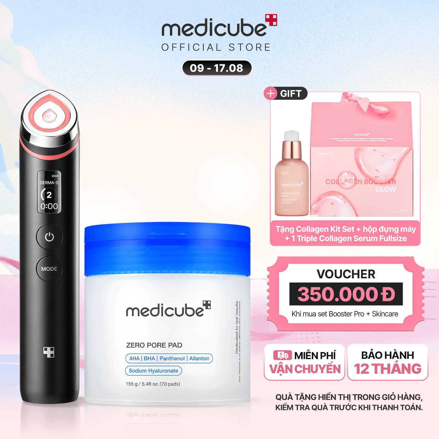 [ ĐẶT TRƯỚC - 20.8 TRẢ HÀNG] Set (Thiết bị Booster Pro+ Zero Pore Pad) 