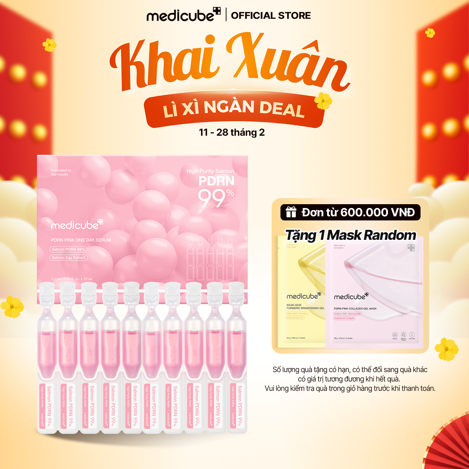  Tinh chất Sáng Da, Săn Chắc PDRN Pink One Day Serum 1.5 ml x 10 ea 