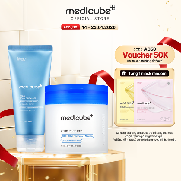  Set Detox Zero lỗ chân lông (Sữa rửa mặt Zero Pore+ Toner Pore Pad) 