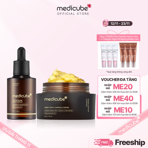  Set Sáng Da, Mờ Thâm (Serum Glutathione+ Vita C Capsule Cream 
