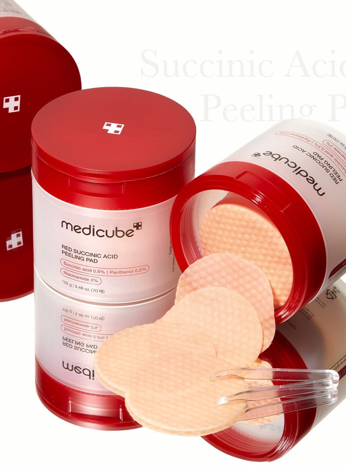  [HSD 10/2026] Toner Red Succinic Acid Peeling Pad 155g/ 70 miếng [ HSD 10/2026] 