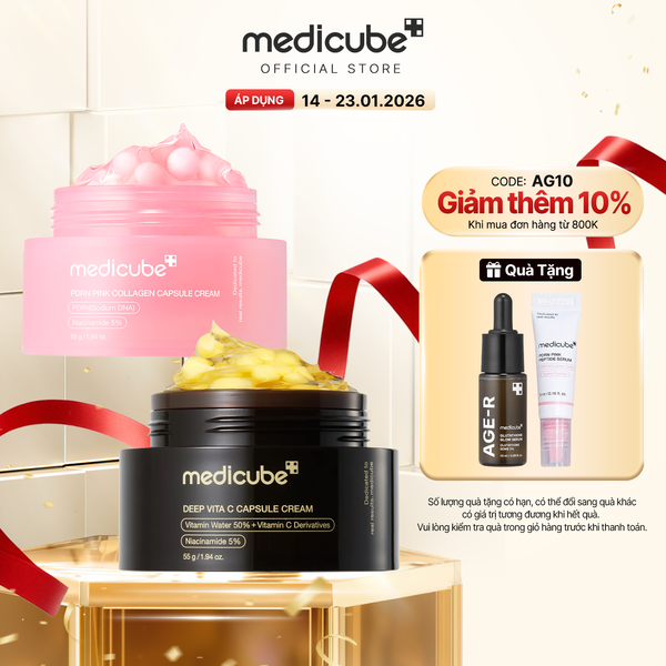  Set 02 Kem Dưỡng Viên Nang medicube (PDRN Pink Capsule Cream + Vita C Capsule Cream) 