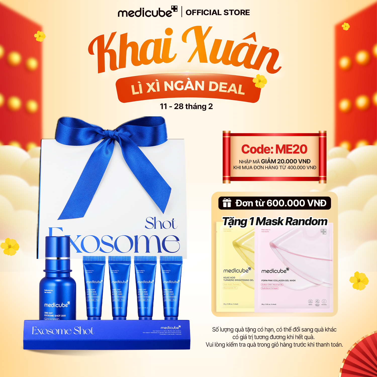  Set Quà Tặng medicube One Day Exosome Shot 2000 30ml và 5mlx4 