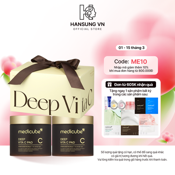  Set Quà Tặng medicube Sáng Da Deep Vita C Pad 150g/70 miếng x2 hộp 