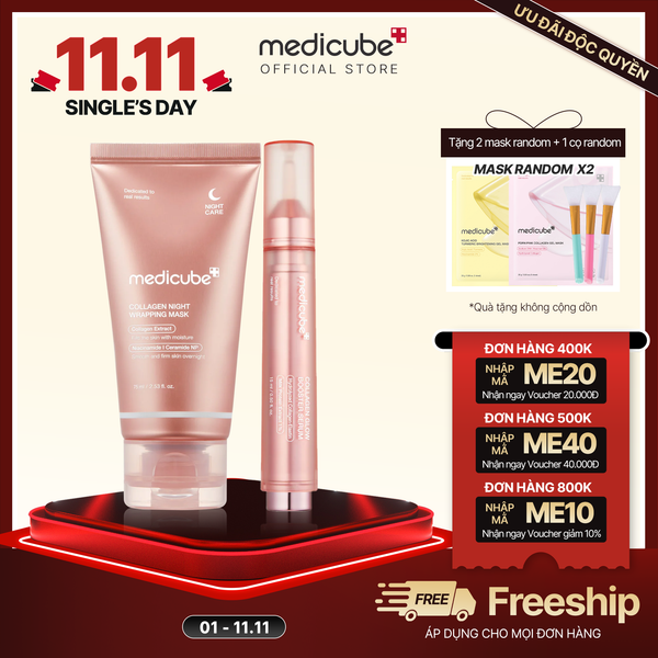  Set (Booster Serum +Mặt nạ ngủ Night Wrapping Mask) 